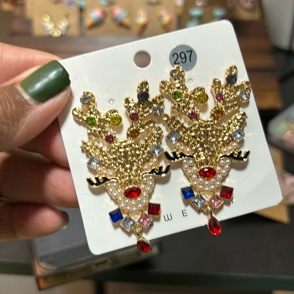 Jewelry - Glitzy Reindeer Earrings